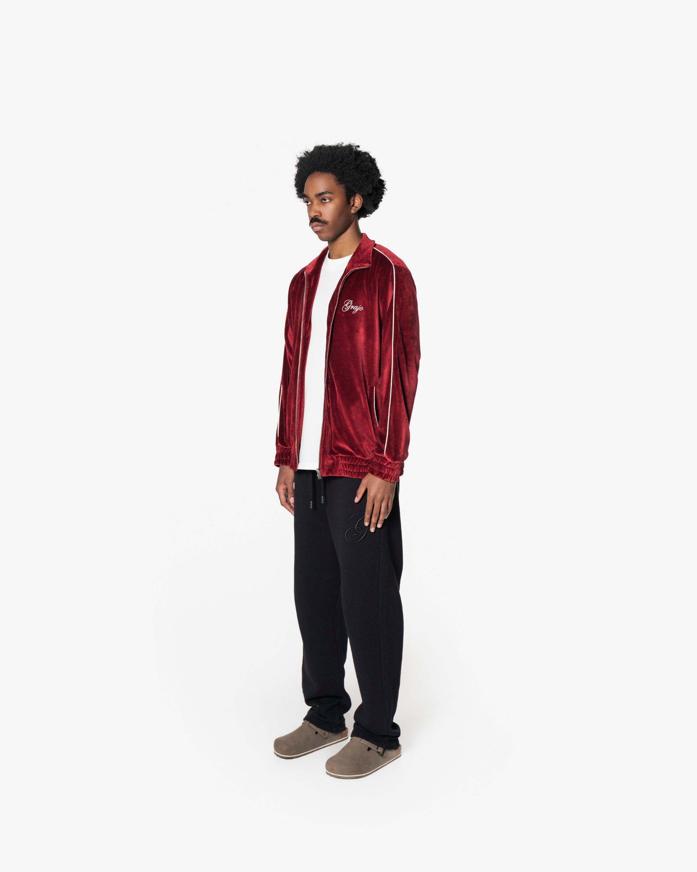 BORDEAUX VELVET TRACKJACKET