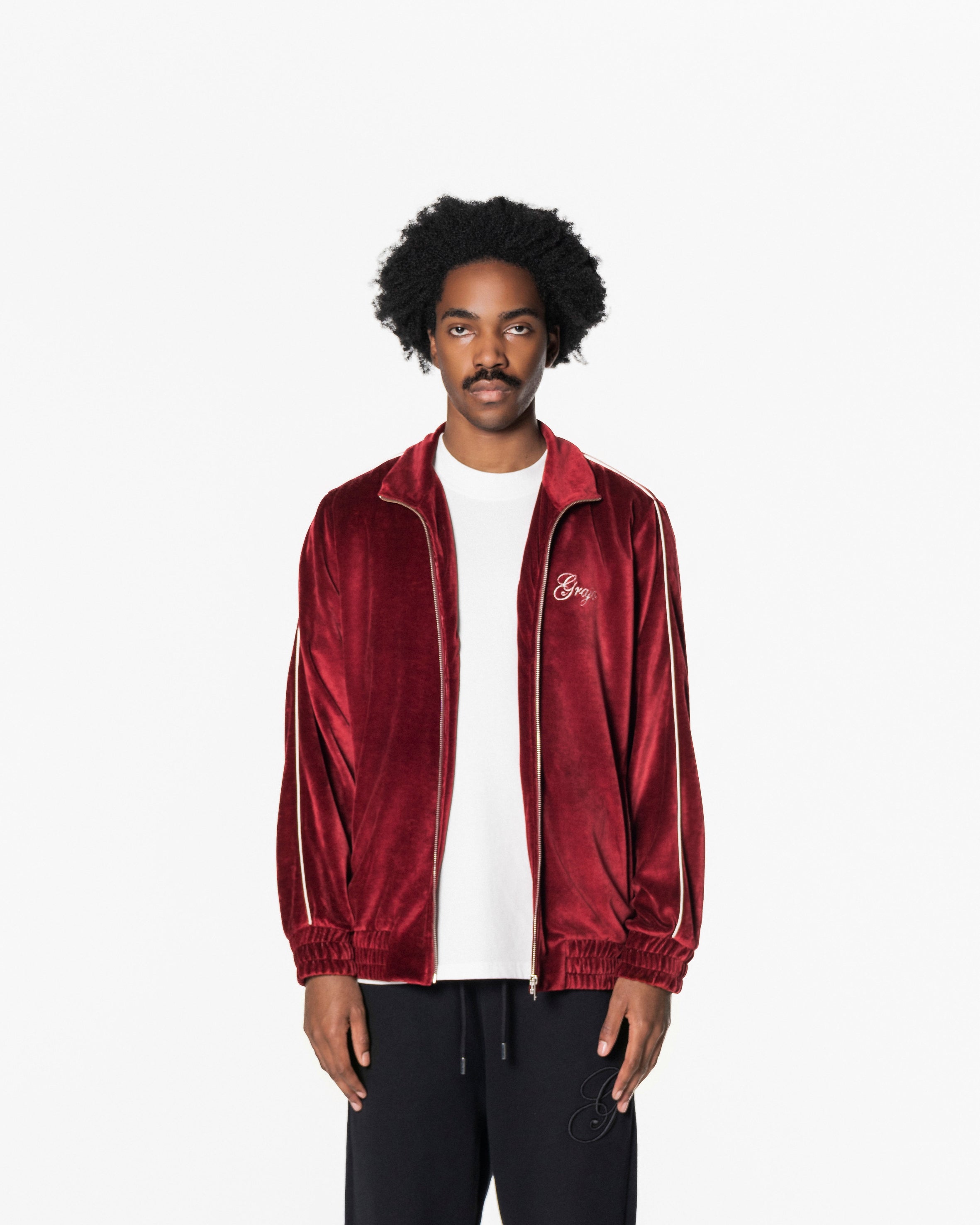 BORDEAUX VELVET TRACKJACKET