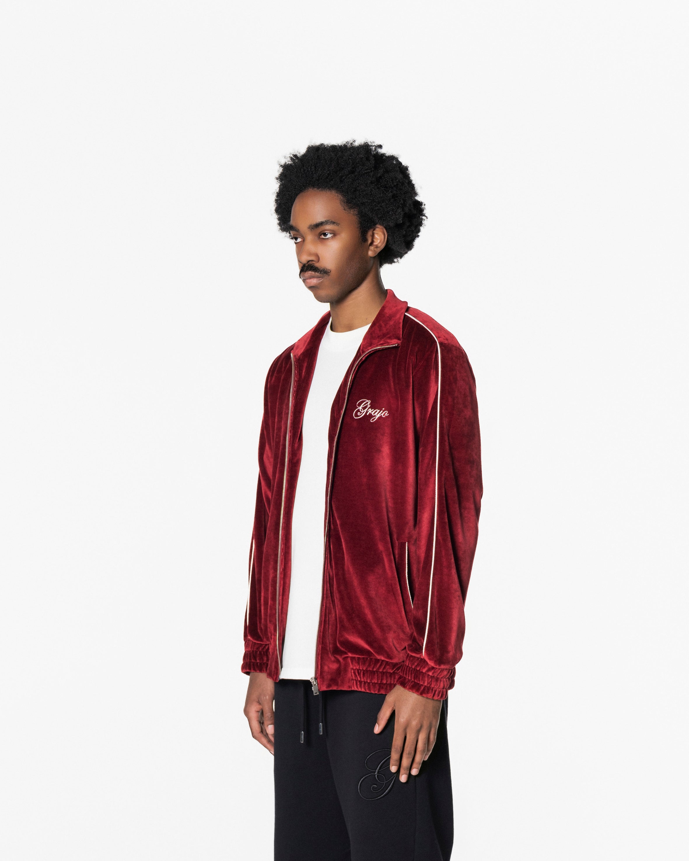 BORDEAUX VELVET TRACKJACKET