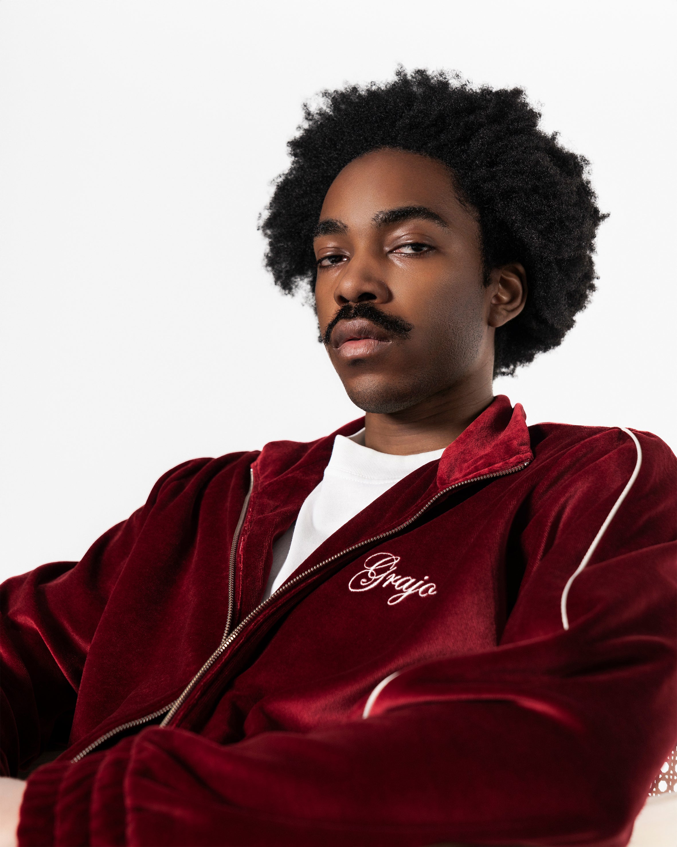 BORDEAUX VELVET TRACKJACKET